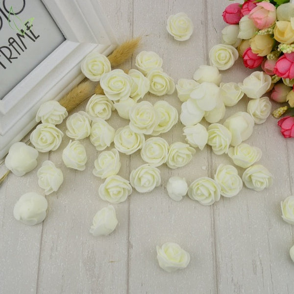 100pcs PE Foam fake flower roses head artificial flowers cheap wedding decoration for scrapbooking gift box diy wreath Multi-use