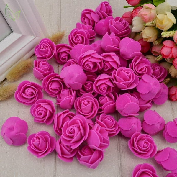 100pcs PE Foam fake flower roses head artificial flowers cheap wedding decoration for scrapbooking gift box diy wreath Multi-use