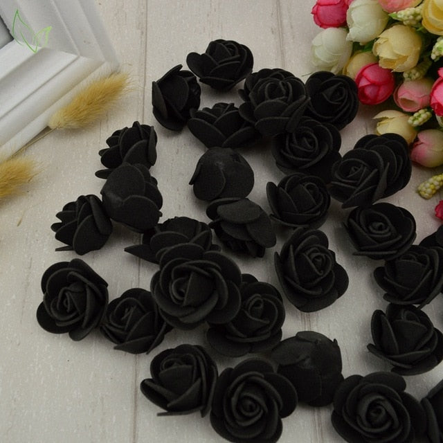 100pcs PE Foam fake flower roses head artificial flowers cheap wedding decoration for scrapbooking gift box diy wreath Multi-use