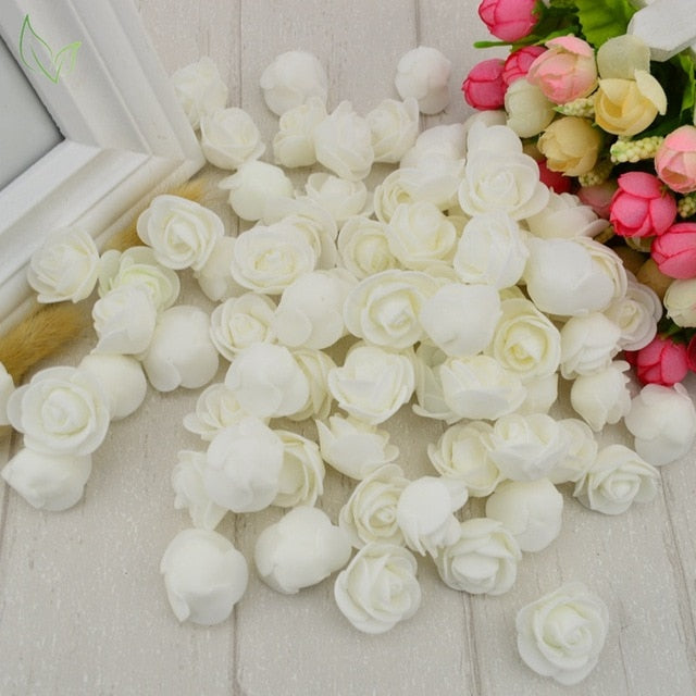 100pcs PE Foam fake flower roses head artificial flowers cheap wedding decoration for scrapbooking gift box diy wreath Multi-use