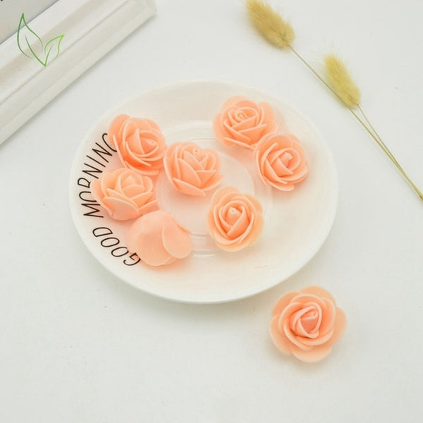 100pcs PE Foam fake flower roses head artificial flowers cheap wedding decoration for scrapbooking gift box diy wreath Multi-use