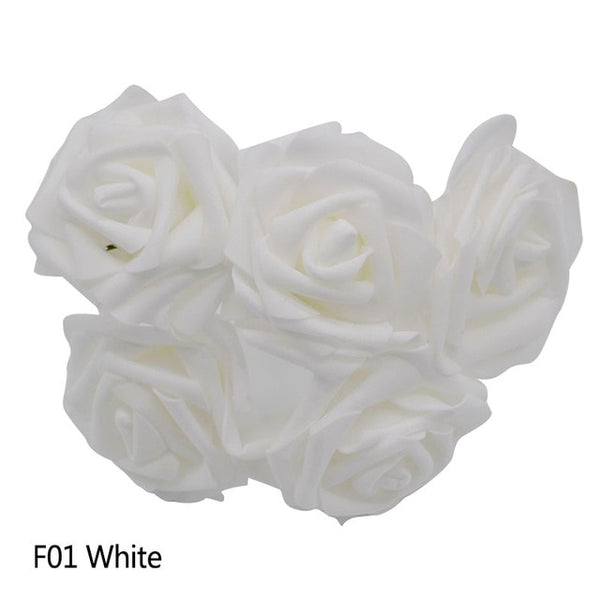 10 Heads 5 Heads 8CM Artificial PE Foam Rose Flowers Bridal Bridesmaid Bouquet Wedding Home Decoration Scrapbook DIY Supplies