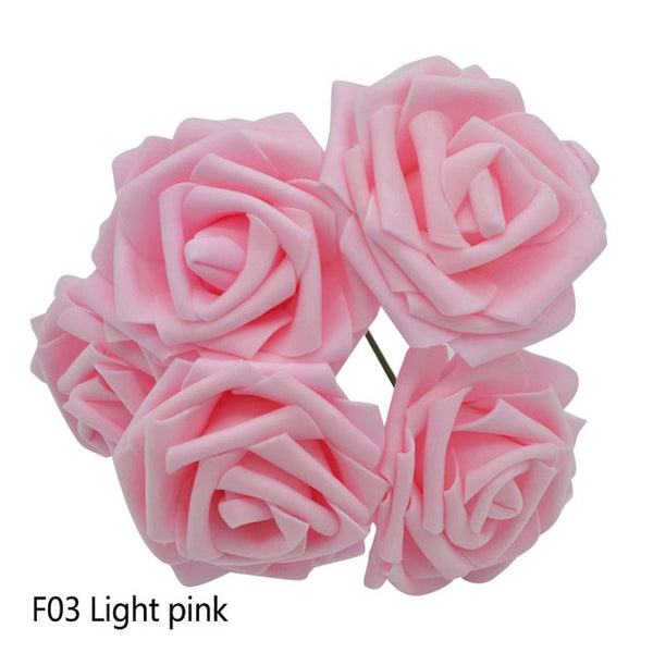 10 Heads 5 Heads 8CM Artificial PE Foam Rose Flowers Bridal Bridesmaid Bouquet Wedding Home Decoration Scrapbook DIY Supplies