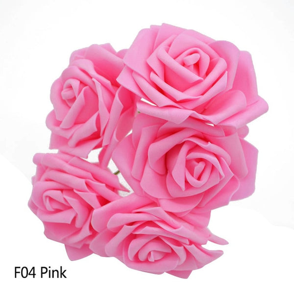10 Heads 5 Heads 8CM Artificial PE Foam Rose Flowers Bridal Bridesmaid Bouquet Wedding Home Decoration Scrapbook DIY Supplies