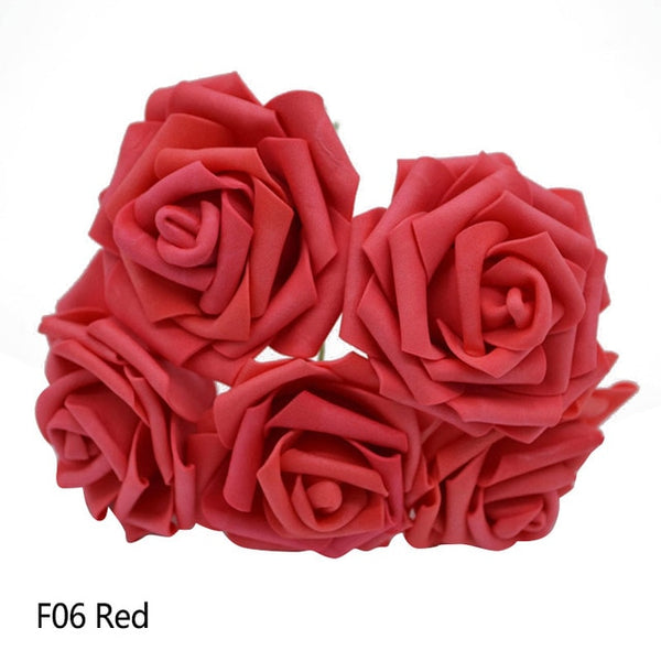 10 Heads 5 Heads 8CM Artificial PE Foam Rose Flowers Bridal Bridesmaid Bouquet Wedding Home Decoration Scrapbook DIY Supplies