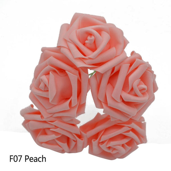 10 Heads 5 Heads 8CM Artificial PE Foam Rose Flowers Bridal Bridesmaid Bouquet Wedding Home Decoration Scrapbook DIY Supplies