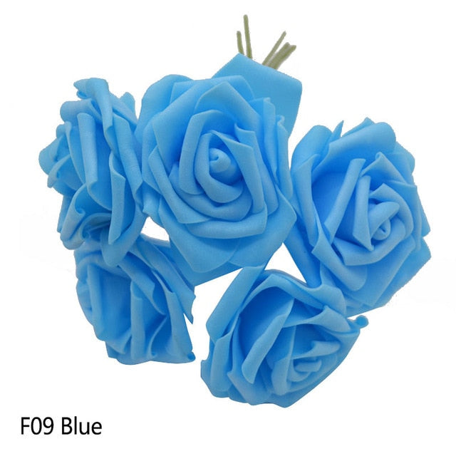 10 Heads 5 Heads 8CM Artificial PE Foam Rose Flowers Bridal Bridesmaid Bouquet Wedding Home Decoration Scrapbook DIY Supplies