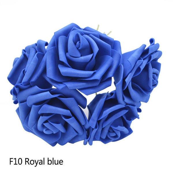 10 Heads 5 Heads 8CM Artificial PE Foam Rose Flowers Bridal Bridesmaid Bouquet Wedding Home Decoration Scrapbook DIY Supplies