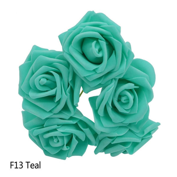 10 Heads 5 Heads 8CM Artificial PE Foam Rose Flowers Bridal Bridesmaid Bouquet Wedding Home Decoration Scrapbook DIY Supplies