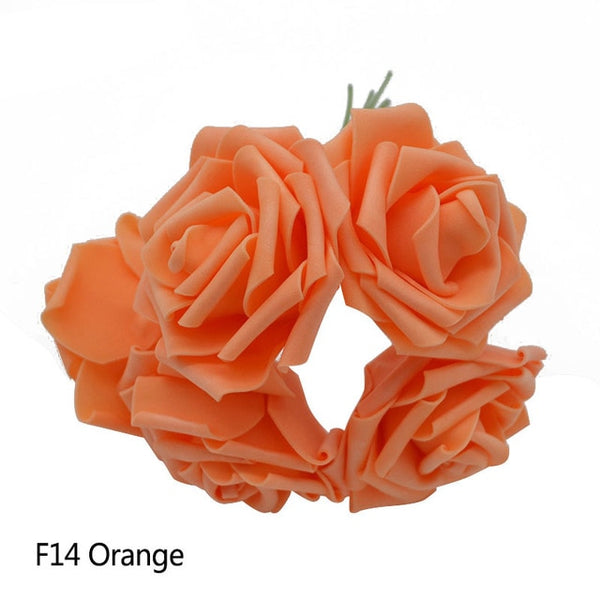 10 Heads 5 Heads 8CM Artificial PE Foam Rose Flowers Bridal Bridesmaid Bouquet Wedding Home Decoration Scrapbook DIY Supplies