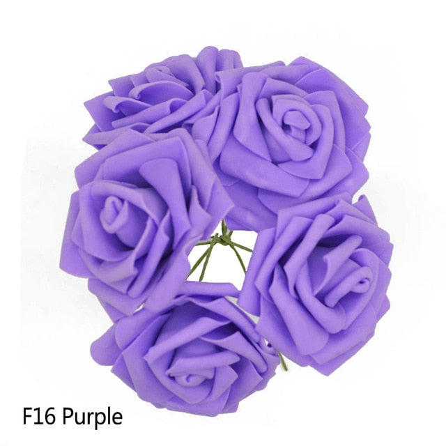 10 Heads 5 Heads 8CM Artificial PE Foam Rose Flowers Bridal Bridesmaid Bouquet Wedding Home Decoration Scrapbook DIY Supplies