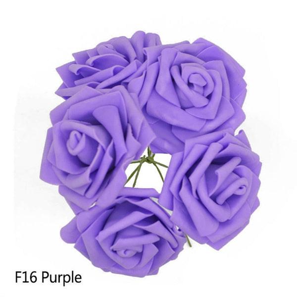 10 Heads 5 Heads 8CM Artificial PE Foam Rose Flowers Bridal Bridesmaid Bouquet Wedding Home Decoration Scrapbook DIY Supplies