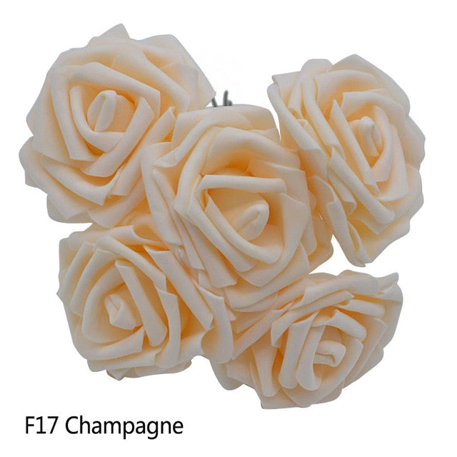 10 Heads 5 Heads 8CM Artificial PE Foam Rose Flowers Bridal Bridesmaid Bouquet Wedding Home Decoration Scrapbook DIY Supplies