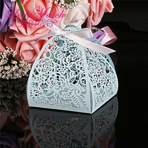 50Pcs Laser Cut Flower Wedding Candy Box Wedding Gift For Guest Wedding Favors And Gifts Christmas and Birthday Party Decoration