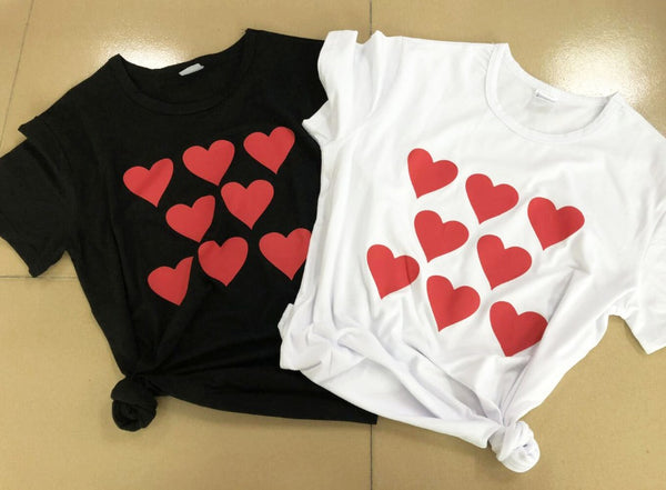 Lover Heart T-Shirt Love Clothing Heart Tee Red Printed Harajuku Slogan Tops Valentines Day Shirt Unisex Couple Matching t shirt