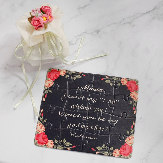 2018 New Personalized Bridesmaid Groomsman Proposal Puzzle Gift Any Text Language Customized Invitations Card Wedding Decoration