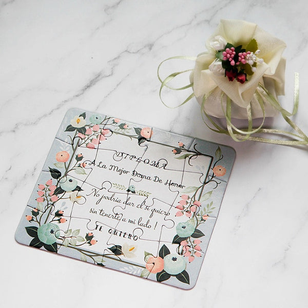 2018 New Personalized Bridesmaid Groomsman Proposal Puzzle Gift Any Text Language Customized Invitations Card Wedding Decoration