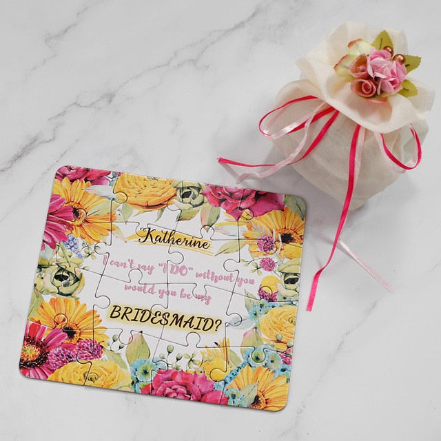 2018 New Personalized Bridesmaid Groomsman Proposal Puzzle Gift Any Text Language Customized Invitations Card Wedding Decoration