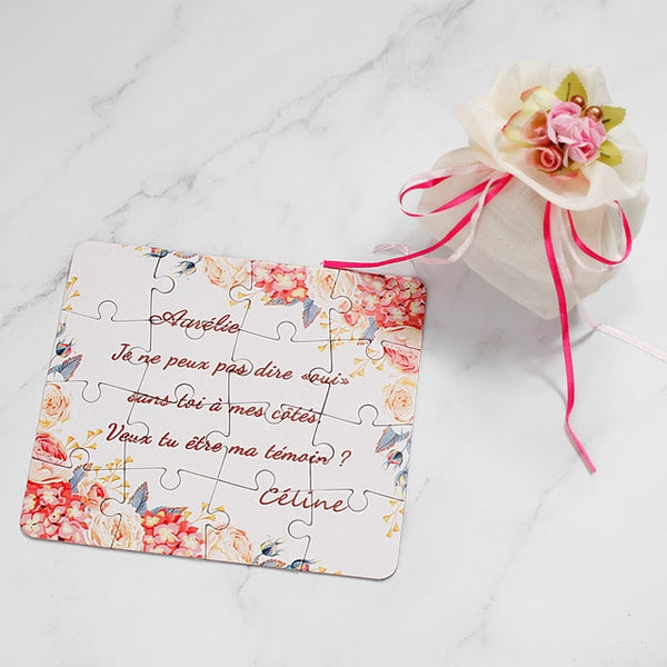 2018 New Personalized Bridesmaid Groomsman Proposal Puzzle Gift Any Text Language Customized Invitations Card Wedding Decoration