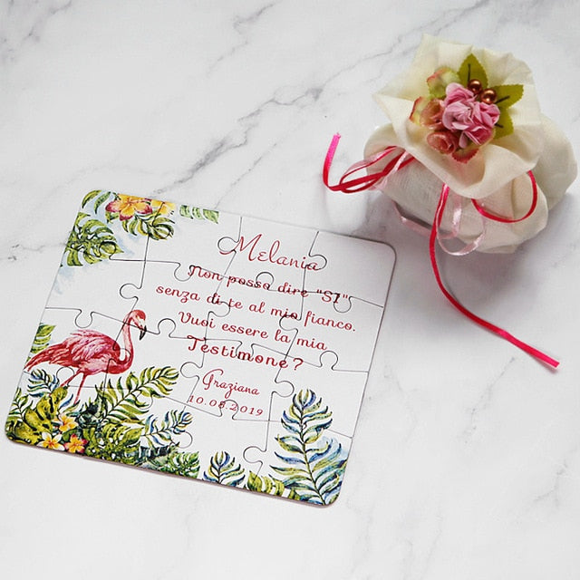 2018 New Personalized Bridesmaid Groomsman Proposal Puzzle Gift Any Text Language Customized Invitations Card Wedding Decoration