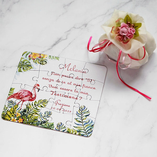 2018 New Personalized Bridesmaid Groomsman Proposal Puzzle Gift Any Text Language Customized Invitations Card Wedding Decoration