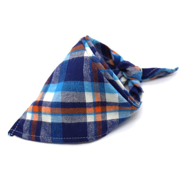 Pet Dog Cat Neck Scarf Adjustable Dog Bandana Tie Bowtie Cotton Plaid Cleaning Towel  For Dog Cat Cats Grooming Accessories