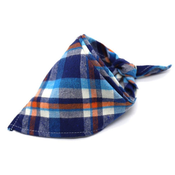 Pet Dog Cat Neck Scarf Adjustable Dog Bandana Tie Bowtie Cotton Plaid Cleaning Towel  For Dog Cat Cats Grooming Accessories