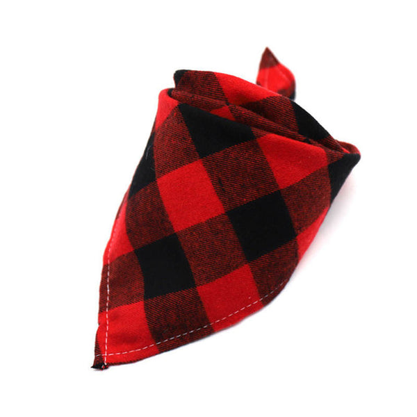 Pet Dog Cat Neck Scarf Adjustable Dog Bandana Tie Bowtie Cotton Plaid Cleaning Towel  For Dog Cat Cats Grooming Accessories