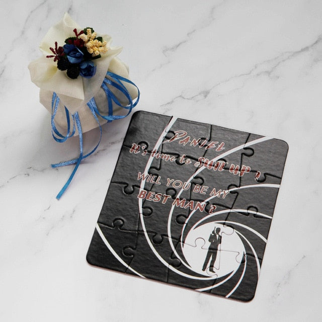 2018 New Personalized Bridesmaid Groomsman Proposal Puzzle Gift Any Text Language Customized Invitations Card Wedding Decoration