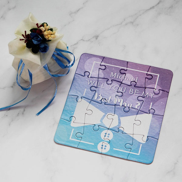 2018 New Personalized Bridesmaid Groomsman Proposal Puzzle Gift Any Text Language Customized Invitations Card Wedding Decoration