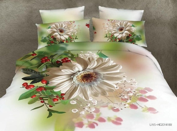 40  Cotton 3D Rose Bedding Sets High Quality Soft Duvet Cover Bedsheet Pillowcase Reactive Printed Bedclothes Queen Bed Linen