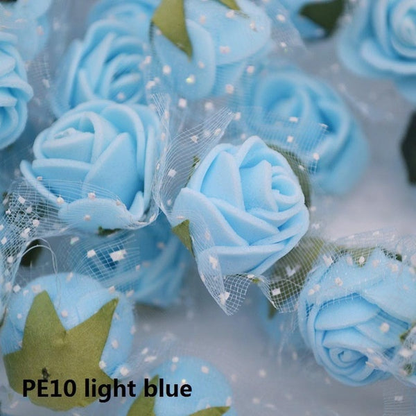 50/100 pcs 2cm Mini PE Foam Flower Fake Artificial Rose For DIY Handmade Wedding Party Decor Scrapbooking Crafts Gift Box  8Z