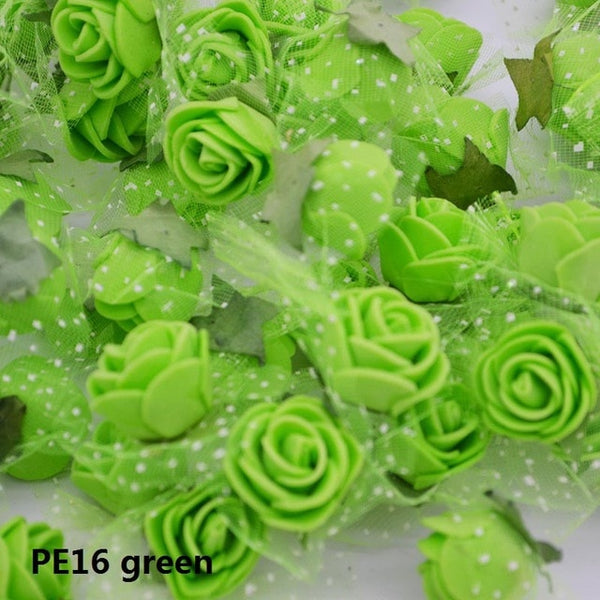 50/100 pcs 2cm Mini PE Foam Flower Fake Artificial Rose For DIY Handmade Wedding Party Decor Scrapbooking Crafts Gift Box  8Z
