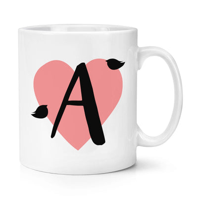 Letter A Heart Alphabet 10oz Mug Valentines Day Cute Love Coffee Ceramic Mug