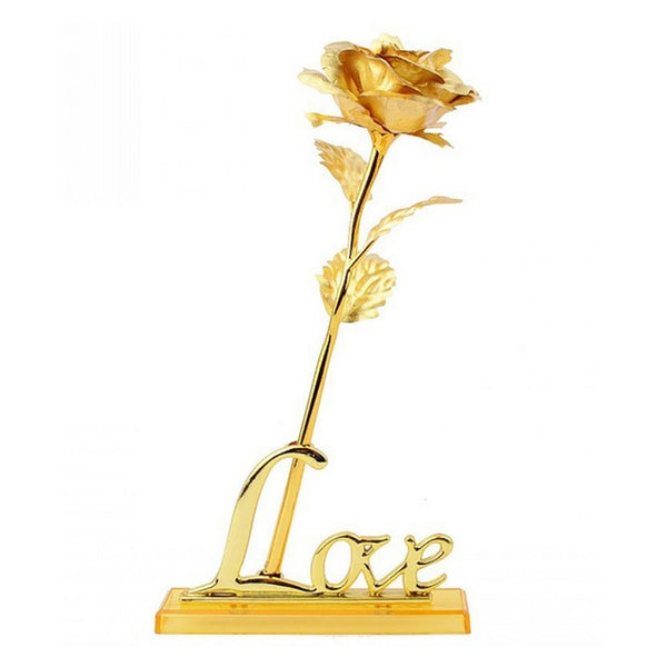 24K Foil Plated Rose Gold Rose Wedding Decoration Flower Valentine's Day Gift Lover Rose Artificial for Drop shipping with card