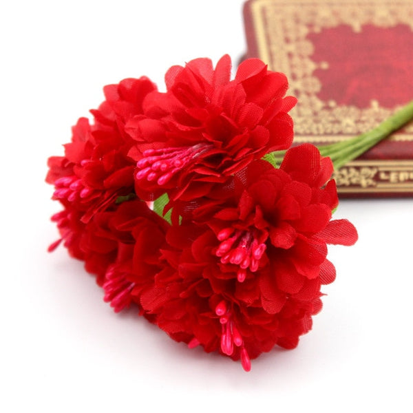1/bundle Silk Mini Rose Artificial Flowers Heads Bouquet For Wedding Decoration DIY Scrapbooking Wreath Home Fake Flower