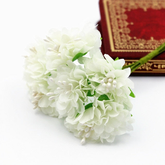 1/bundle Silk Mini Rose Artificial Flowers Heads Bouquet For Wedding Decoration DIY Scrapbooking Wreath Home Fake Flower