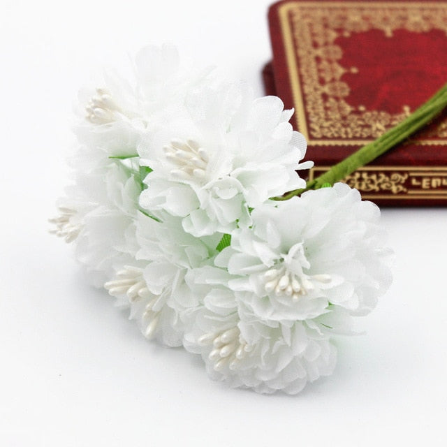 1/bundle Silk Mini Rose Artificial Flowers Heads Bouquet For Wedding Decoration DIY Scrapbooking Wreath Home Fake Flower