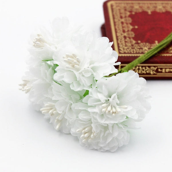 1/bundle Silk Mini Rose Artificial Flowers Heads Bouquet For Wedding Decoration DIY Scrapbooking Wreath Home Fake Flower