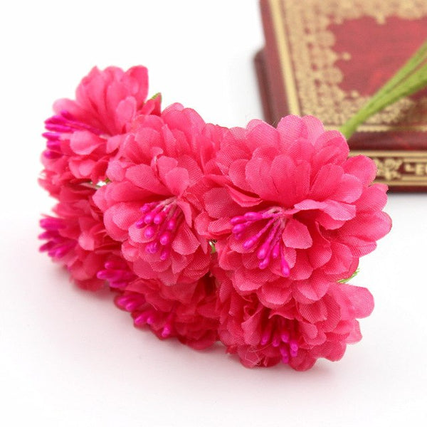 1/bundle Silk Mini Rose Artificial Flowers Heads Bouquet For Wedding Decoration DIY Scrapbooking Wreath Home Fake Flower