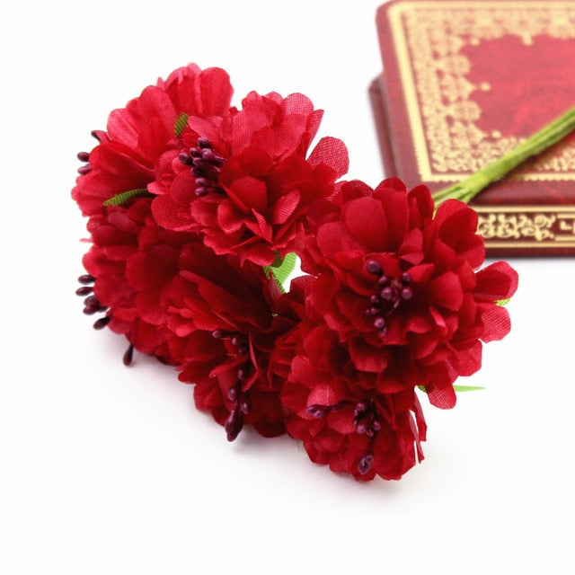 1/bundle Silk Mini Rose Artificial Flowers Heads Bouquet For Wedding Decoration DIY Scrapbooking Wreath Home Fake Flower