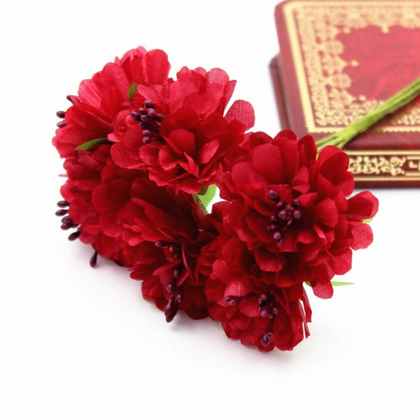 1/bundle Silk Mini Rose Artificial Flowers Heads Bouquet For Wedding Decoration DIY Scrapbooking Wreath Home Fake Flower