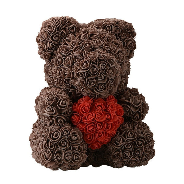2018 Hot Sale 40cm Bear of Roses Artificial Flowers Home Wedding Festival DIY Cheap Wedding Decoration Gift Box Wreath Crafts