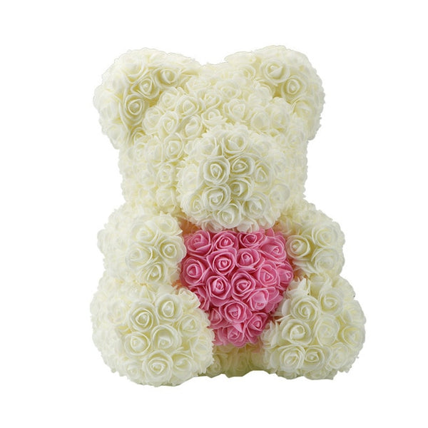 2018 Hot Sale 40cm Bear of Roses Artificial Flowers Home Wedding Festival DIY Cheap Wedding Decoration Gift Box Wreath Crafts