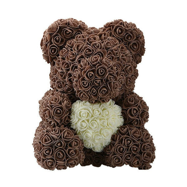 2018 Hot Sale 40cm Bear of Roses Artificial Flowers Home Wedding Festival DIY Cheap Wedding Decoration Gift Box Wreath Crafts
