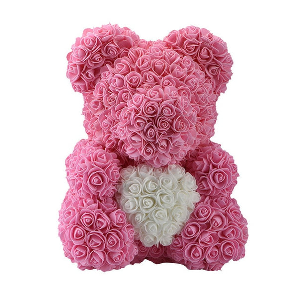 2018 Hot Sale 40cm Bear of Roses Artificial Flowers Home Wedding Festival DIY Cheap Wedding Decoration Gift Box Wreath Crafts