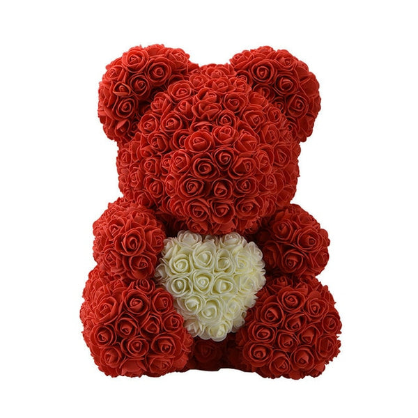 2018 Hot Sale 40cm Bear of Roses Artificial Flowers Home Wedding Festival DIY Cheap Wedding Decoration Gift Box Wreath Crafts