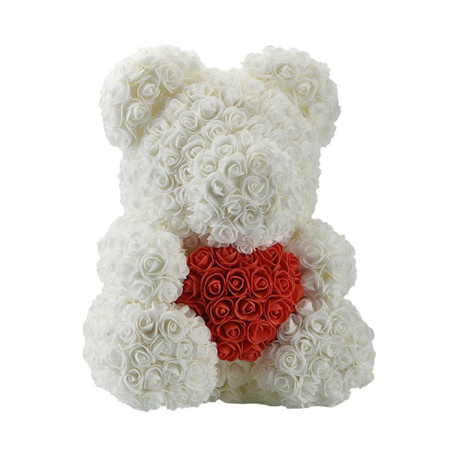 2018 Hot Sale 40cm Bear of Roses Artificial Flowers Home Wedding Festival DIY Cheap Wedding Decoration Gift Box Wreath Crafts