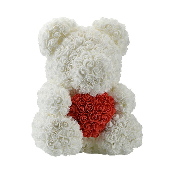 2018 Hot Sale 40cm Bear of Roses Artificial Flowers Home Wedding Festival DIY Cheap Wedding Decoration Gift Box Wreath Crafts