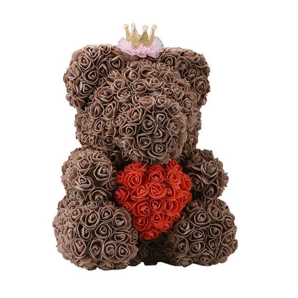 2018 Hot Sale 40cm Bear of Roses Artificial Flowers Home Wedding Festival DIY Cheap Wedding Decoration Gift Box Wreath Crafts